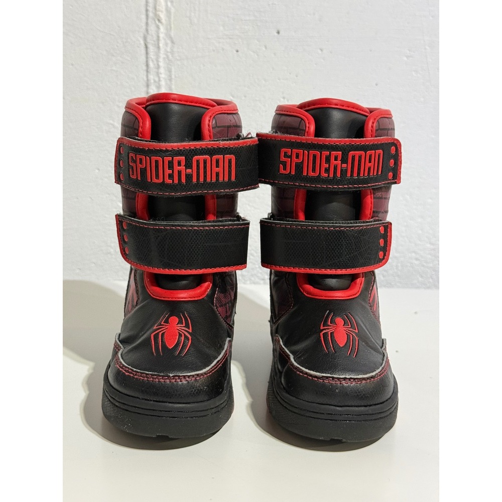 Marvel Kids Spider-Man Winter Light-Up Snow Boots Size 12 Black Red Superhero